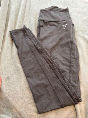 Gymshark Dark Gray High-Waist Seam Detail leggings with side pockets